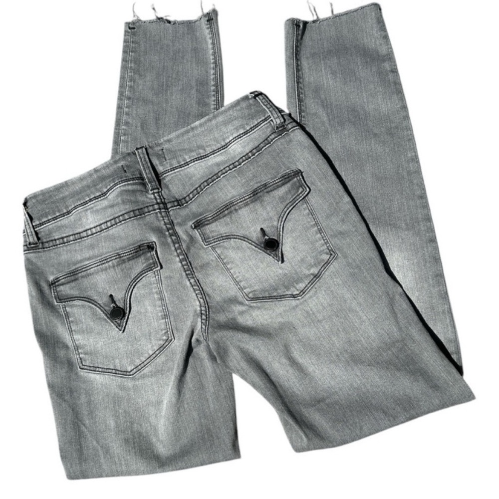 Hudson Colllin Gray Jeans Flap Pocket Raw Hem Women's 26Straight Leg Jeans